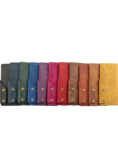 Twingold İsme Özel Dikey Çıtçıtlı Uzun Cüzdan - %100 Rainbow Deri - A010006 - Lacivert Lacivert
