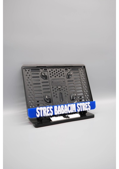 Stres Babacım Stres 3d Kabartmalı Mavi Pleksi Motor Plakalığı - 848647942