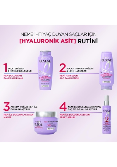 L'oreal Paris Elseve Hydra Hyaluronic Nemi Hapseden Saç Bakım Kremi 250ml