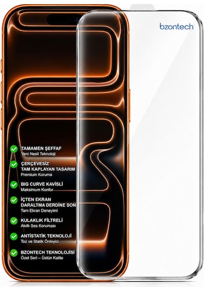 Apple iPhone 17 Pro / 18 Pro Uyumlu 300cc Yeni Nesil Çerçevesiz Tam Kaplayan Ekran Koruyucu Daraltma Yapmaz