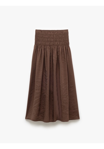 Koton Modal Kumaş Rahat Kalıp Gipeli Kloş Midi Etek Kahverengi 5sak70139ew Kahve Koton Modal Kumaş Rahat Kalıp Gipeli Kloş Midi Etek Kahverengi 5sak70139ew Kahve