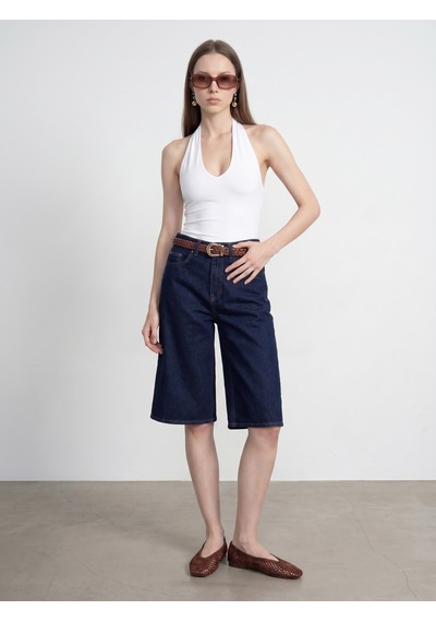 Dilvin 21231 Halter Yaka Bodysuit-beyaz