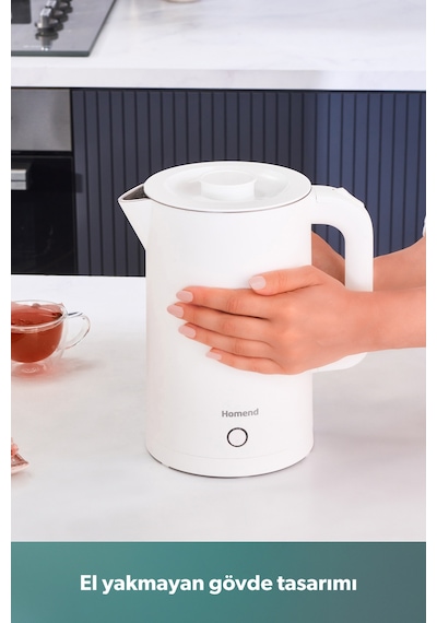 Homend Heatrow Cool Touch 1618h Çift Duvarlı Sessiz Xl Su Isıtıcısı Kettle