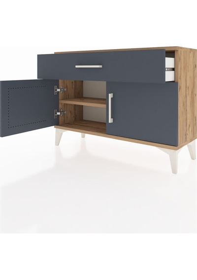 Arges Şifonyer Tek Raflı Tek Çekmeceli 2 Kapaklı 88x30x64 Çam-antrasit Atlas Çam Arges Şifonyer Tek Raflı Tek Çekmeceli 2 Kapaklı 88x30x64 Çam-antrasit Atlas Çam