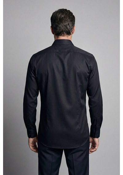 Bisse Klasik Yaka Regular Fit Siyah Uzun Kol Cepsiz Erkek Gömlek Gmkls250061 C99