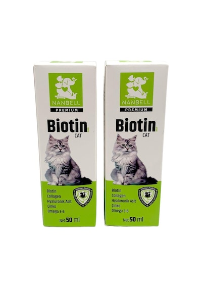 Nanbell Kediler İçin Omega 3-6 Biotin Kolajen 2 x 50 ML