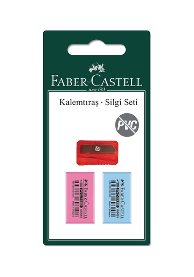 Faber Castell Renkli Silgi + Plastik Kalemtraş
