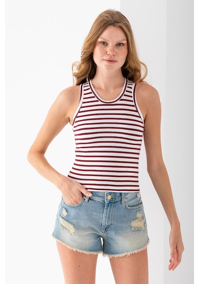 Giysa Kadın Bisiklet Yaka Çizgili Basic Body Bordo - 25510 Bordo Giysa Kadın Bisiklet Yaka Çizgili Basic Body Bordo - 25510 Bordo
