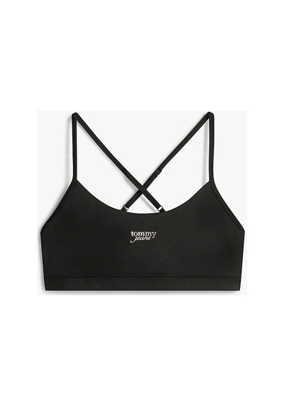 Tommy Hilfiger Kadın Tjw Crop Silver Script Bra-16313 Siyah