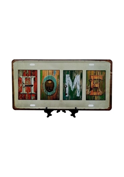 Dekoratif 3D Metal Plaka Home 30cm