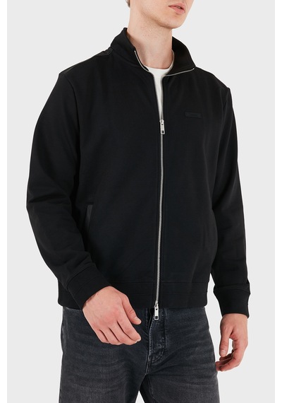Calvin Klein Logolu Su İtici Relaxed Fit Dik Yaka Fermuarlı Sweat Erkek Sweat Lv04lh220g Ub1 Siyah