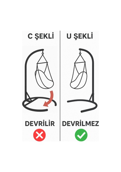 Sercangarden Salıncak Askı Demiri Bahçe Makrome Örgü Balkon Armut Salıncak Ayağı Askı Aparatı Salıncak Demiri Gri
