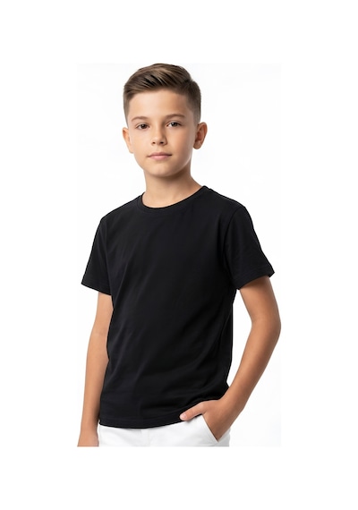 Modanıno Erkek Çocuk Geniş Kalıp Basic T-shirt 6-14 Yaş 12689ds Siyah