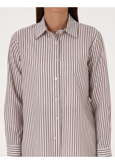 Pierre Cardin Kadın Kahverengi Gömlek Desenli 50318226-vr029 Kahverengi