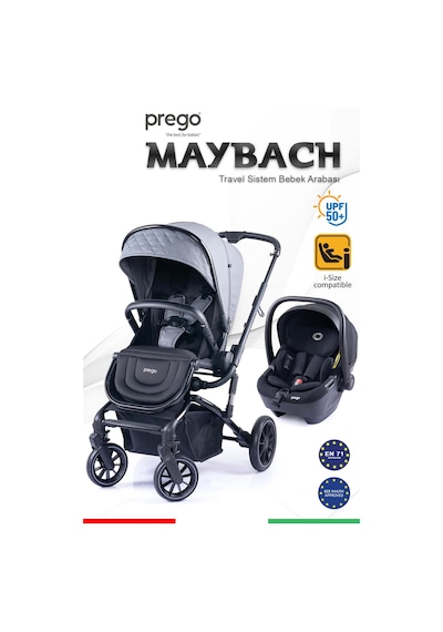 Prego Maybach İ-size Uv Tenteli Bebek Arabası Gri 2405
