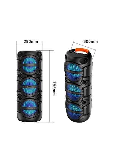 Gy-8306 Çift Karaoke Kablosuz Mikrofonlu Speaker Şarjlı Taşınabilir Hoparlör Bluetooth Fm Radyo Hafıza Kartı Ve Usb Girişli Tws Özellikli Ses Sistemi Partybox Ses Bombası