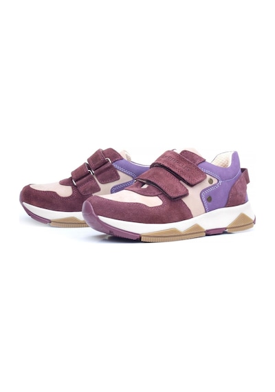 Rakerplus Hakiki Deri Bordo Pembe Metal Detaylı Kız Çocuk Sneakers Ayakkabı Bordo