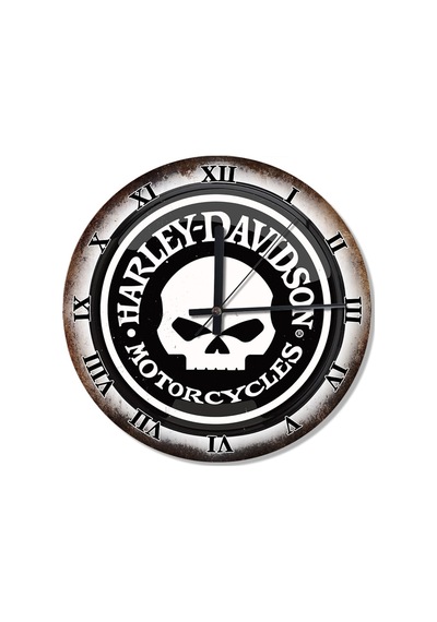 Harley Davidson Logo Şekilli Duvar Saati (407686176) Çok Renkli