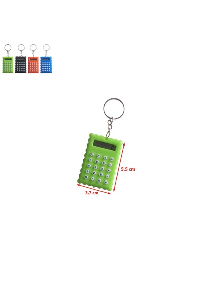 Bisküvi Şekilli Mini 8 Haneli Hesap Makinesi Anahtarlık 1 Adet Ebat: 5,5 Cm X 3,7 Cm Yeşil