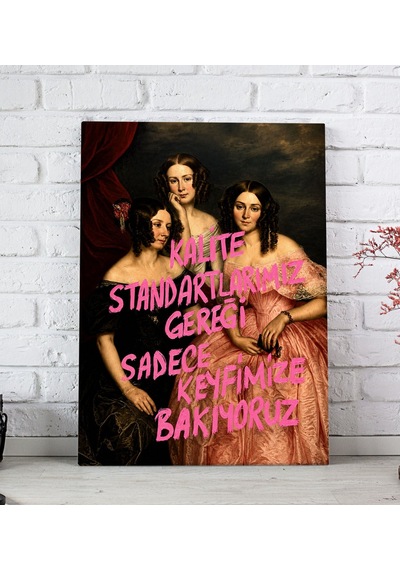 Bk Gift Vintage Klasik Sanat Esprili Sözlü Dekoratif Kanvas Tablo - 43 Çok Renkli