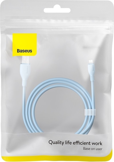 Baseus Puding Serisi 2.4a Usb - 8 Pin Hızlı Şarj Veri Kablosu, Uzunluk: 1.2m Mavi