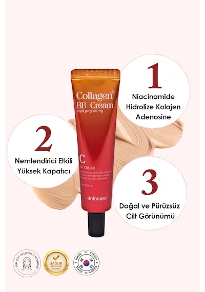 Collagen Bb Cream Mükemmel Kapatıcılık Sunan Yoğun Nem & Doğal Görünüm Etkili Bb Cream Light - Medium