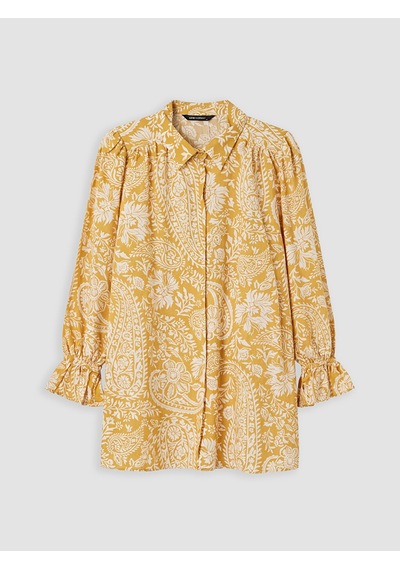 Lcw Everyday Bej Desenli Oversize Kadın Gömlek Tunik