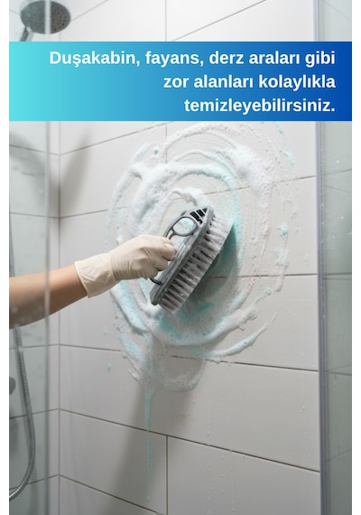 Grimorlife Ergonomik Ütü Halı Fırçası Kaymaz Saplı Plastik Temizlik Fırçası