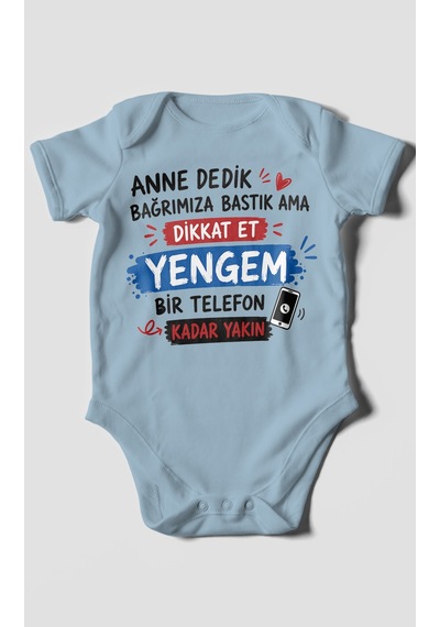 Morivokids Anneye Özel Kısa Kollu Bebek Body %100 Pamuk Zbn238-kk Bebe Mavisi