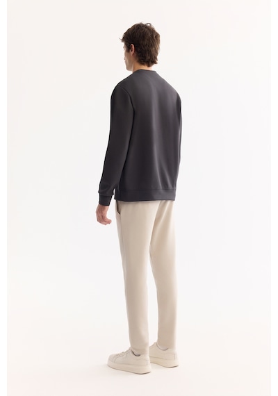 Avva Erkek Antrasit Bisiklet Yaka Pamuklu Bi-stretch Basic Regular Fit Sweatshirt A52y1328