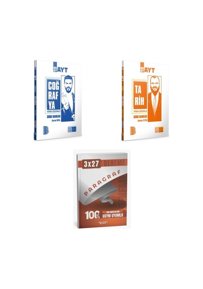 2027 2027 Benim Hocam Ayt Coğrafya + Tarih Video Çözümlü Soru + Anla Kazan Paragraf Deneme 3'lü Set