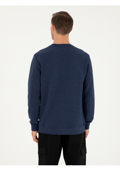 İndigo Regular Fit Bisiklet Yaka Sweatshirt Mavi