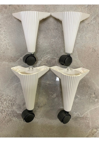 Tekerlekli Sehpa Masa Ayağı, Akıllı Sehpa Ayağı, Sihirli Sehpa Ayağı Beyaz 4 Adet 360 Derece 20 Cm T