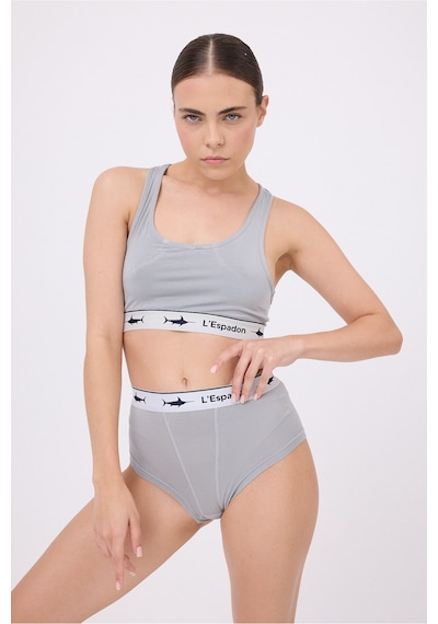 Racer Crop Top Racer Back Crop Top-3'li Avantaj Paketi-3411 Gri
