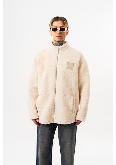 Respire Erkek Abstd Zip Oversize Teddy Ceket Ekru