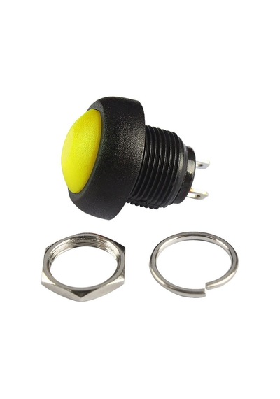 12mm Pbs-33b 2 Pin Push Buton Sarı On Off 1a 250v Mini Yuvarlak Su Geçirmez Anahtar Momentary Switc