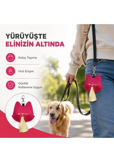 Tr Kedi Köpek Dışkı Poşeti Taşıma Çantası Asorti Renk - Evcil Hayvan Tuvalet Poşeti Kutusu - Karabinalı Asma