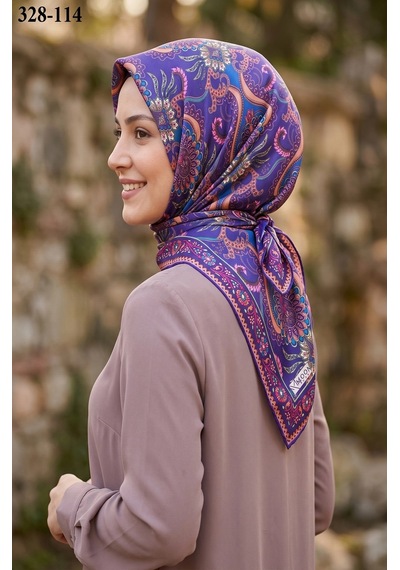 Moonscarfs Moonscarf Soft Pamuk Eşarp Mor 328-114 Çok Renkli