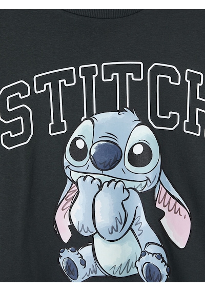 LC Waikiki Lc Waıkıkı Antrasit Stitch Baskılı Oversize Kadın Sweatshirt