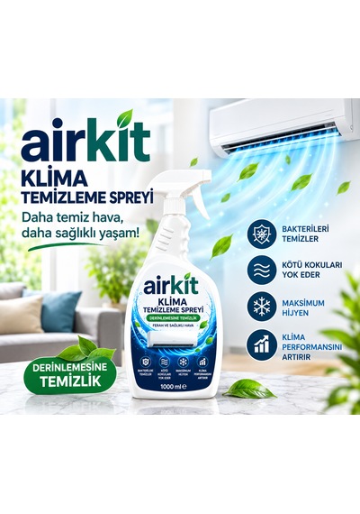 Klima Temizleme Spreyi 1000 Ml 1 Litre Derinlemesine Temizlik Ferah Koku Klima Bakımı