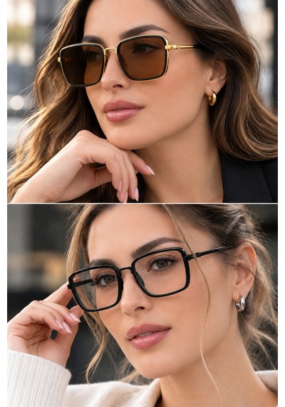 2'li Set Small Kare Popüler Uv-400 Cam Korumalı Kadın Güneş Gözlüğü 1 Kahverengi 1 Siyah Renk Siyah-kahve - 906114227 Siyah 2'li Set Small Kare Popüler Uv-400 Cam Korumalı Kadın Güneş Gözlüğü 1 Kahverengi 1 Siyah Renk Siyah-kahve - 906114227 Siyah