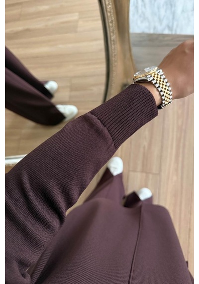 Kahijab Arlena Premium Rayon Takım - Kahverengi Kahverengi