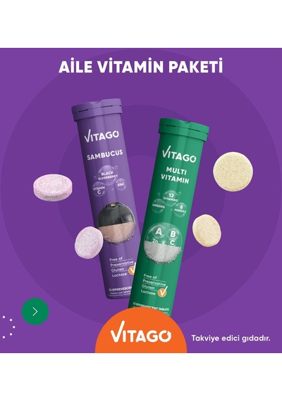 Vitago Sambucus + Multivitamin 2 x 20 Efervesan Tablet