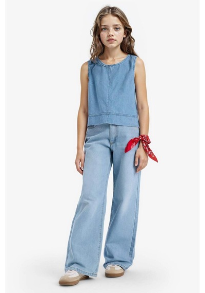 DeFacto Kız Çocuk Kolsuz Jean Bluz E6194A825SMNM28