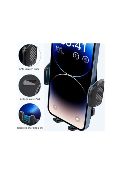 Vantuzlu Cam Ve Göğüse Yapışan Ayarlanabilir Araç Telefon Tutucu Akrobat Yapışkanlı Telefon Tutacağı Siyah