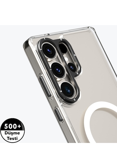 Galaxy Uyumlu S25 Ultra Kılıf Magsafe Şarj Özellikli Cam Arka Yüzey Tpu Youngkit Gemstone Kapak Şeffaf