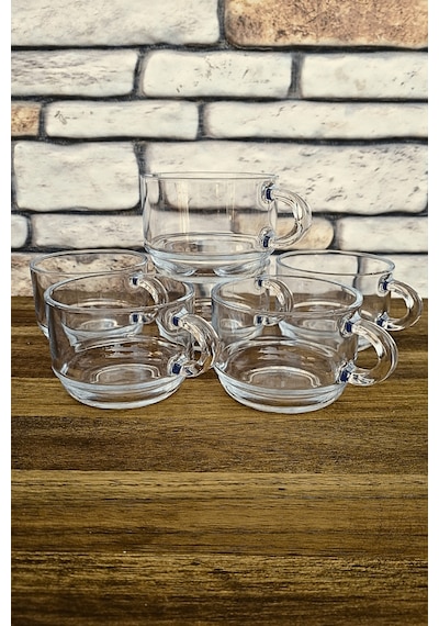 Saplı Çay Bardağı- Nescafe Bardağı-kahve Bardağı-6 Adet - 270 Cc