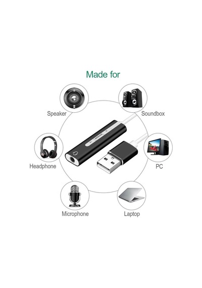 Ancheyn 7.1 Usb Harici Stereo Ses Kartı 3.5mm Çevirici Dönüştürücü Ses Kartı 5072