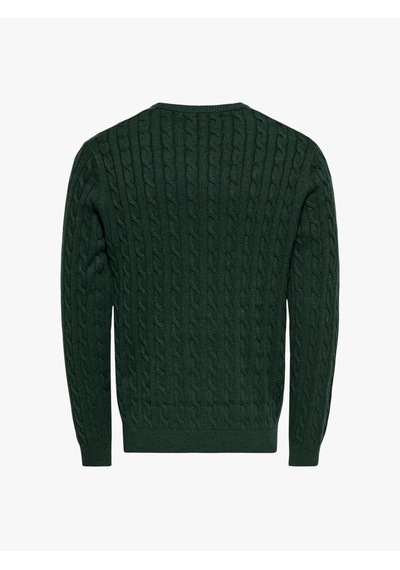 Only & Sons Onslouı Reg 12 Cabel Crew Knıt Noos Erkek Yeşil Kazak - Os22033762