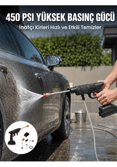 Lb Kablosuz Taşınabilir Basınçlı Yıkama Tabancası Köpük Şişeli
